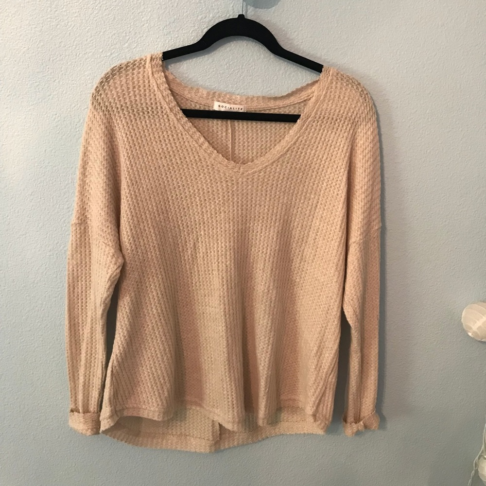 Nordstrom, worn once, cream v-neck sweater(: